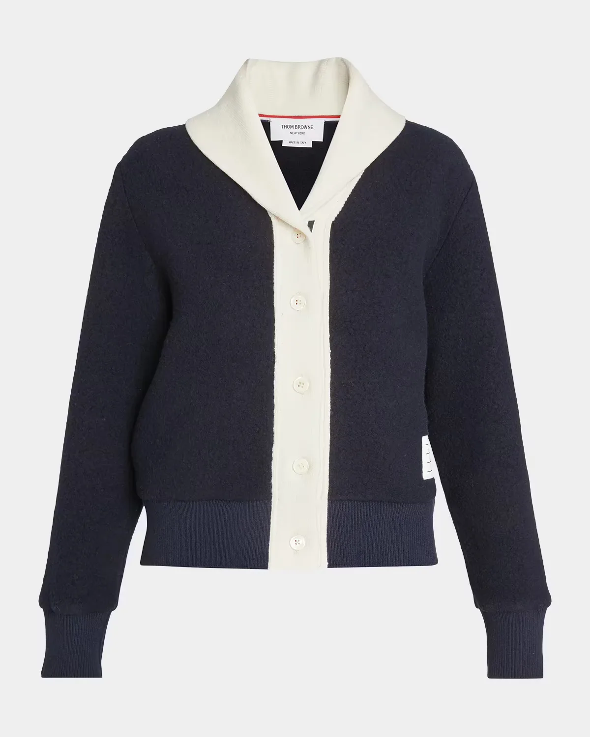 Shawl Collar Wool-Blend Cardigan by Thom Browne