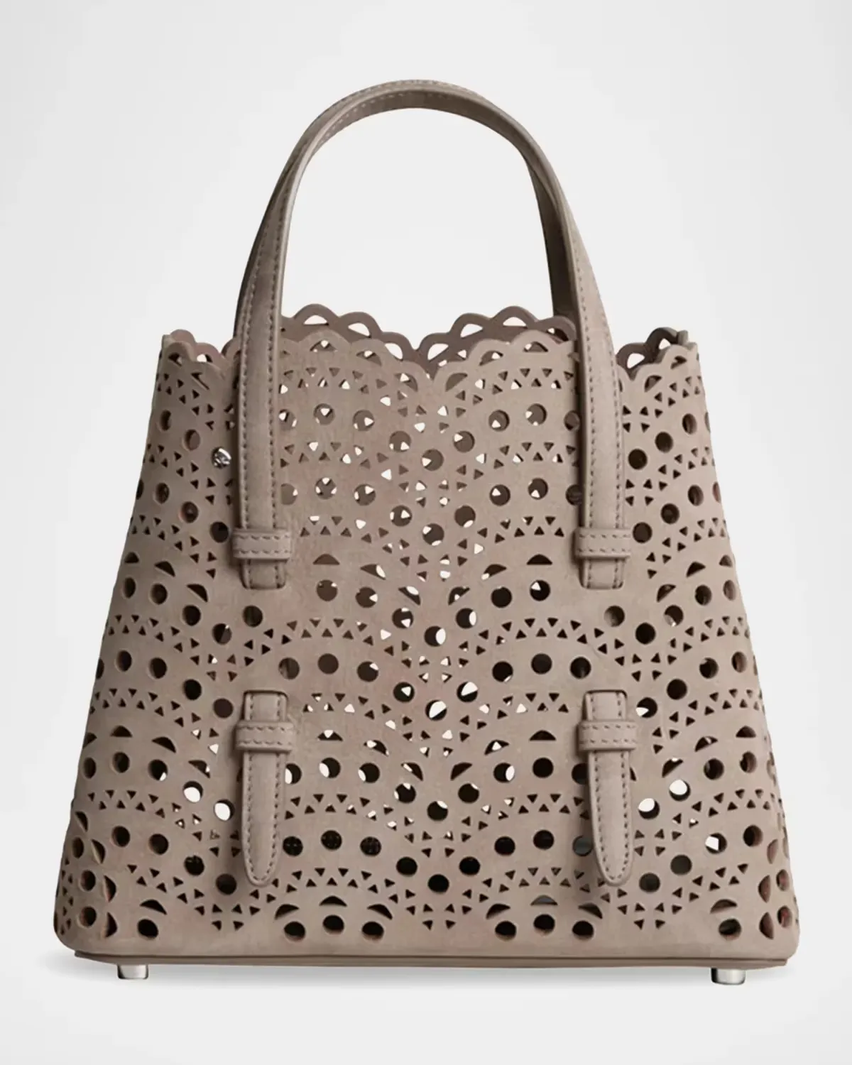 Mina 20 Top-Handle Bag in Perforated Suede by ALAA