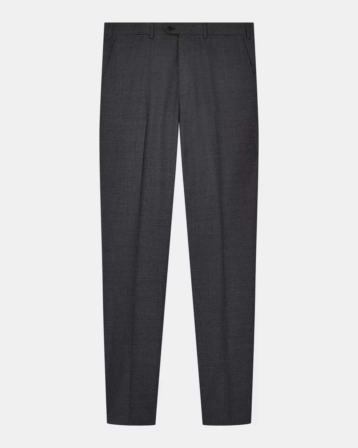 Wool Textured Flat-Front Trousers by Armani