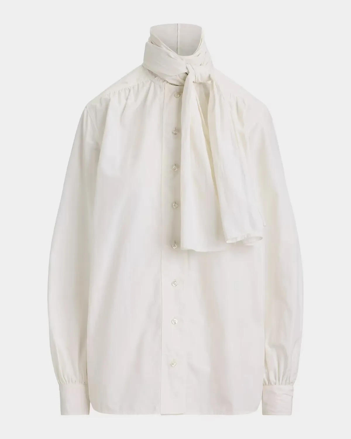 Dara Tie-Neck Poplin Blouse by Ralph Lauren