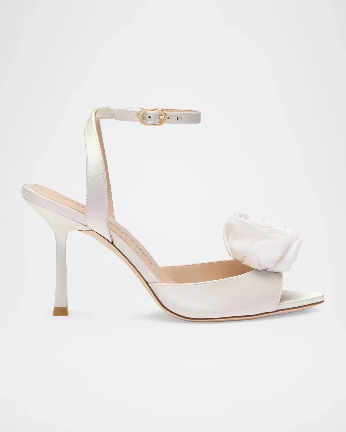 85mm Paloma Floral Satin Ankle-Strap Sandals