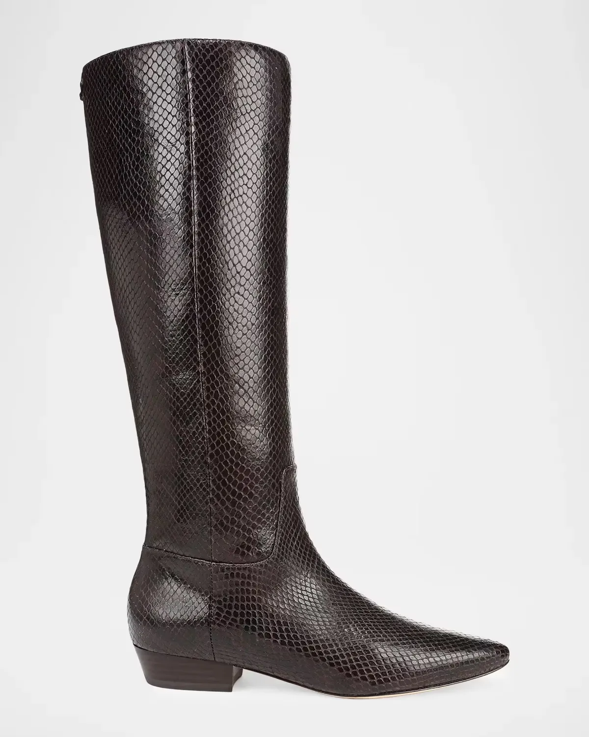 Gabrielle Snake-Embossed Leather Knee-High Boots by Veronica Beard