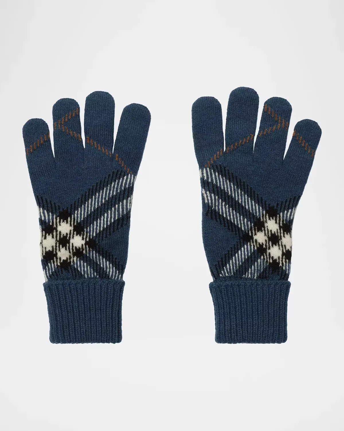 Check Cashmere-Blend Gloves by Burberry