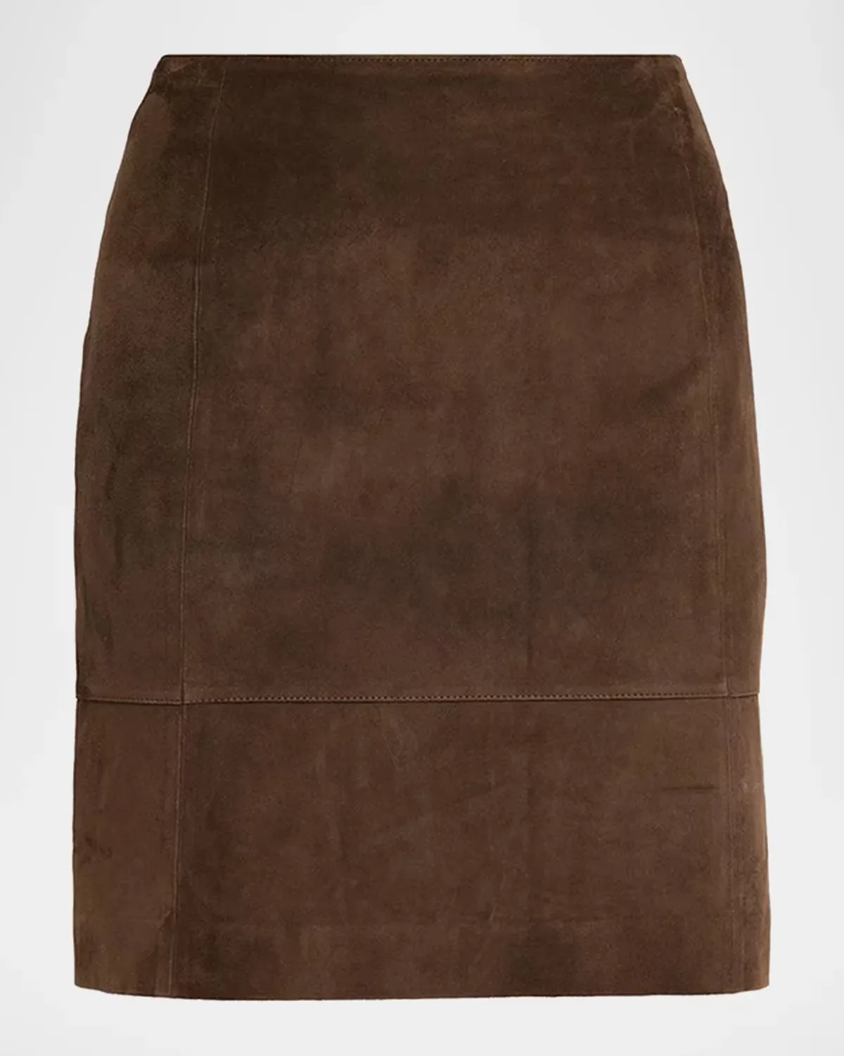 Suede High-Waist Knee Skirt