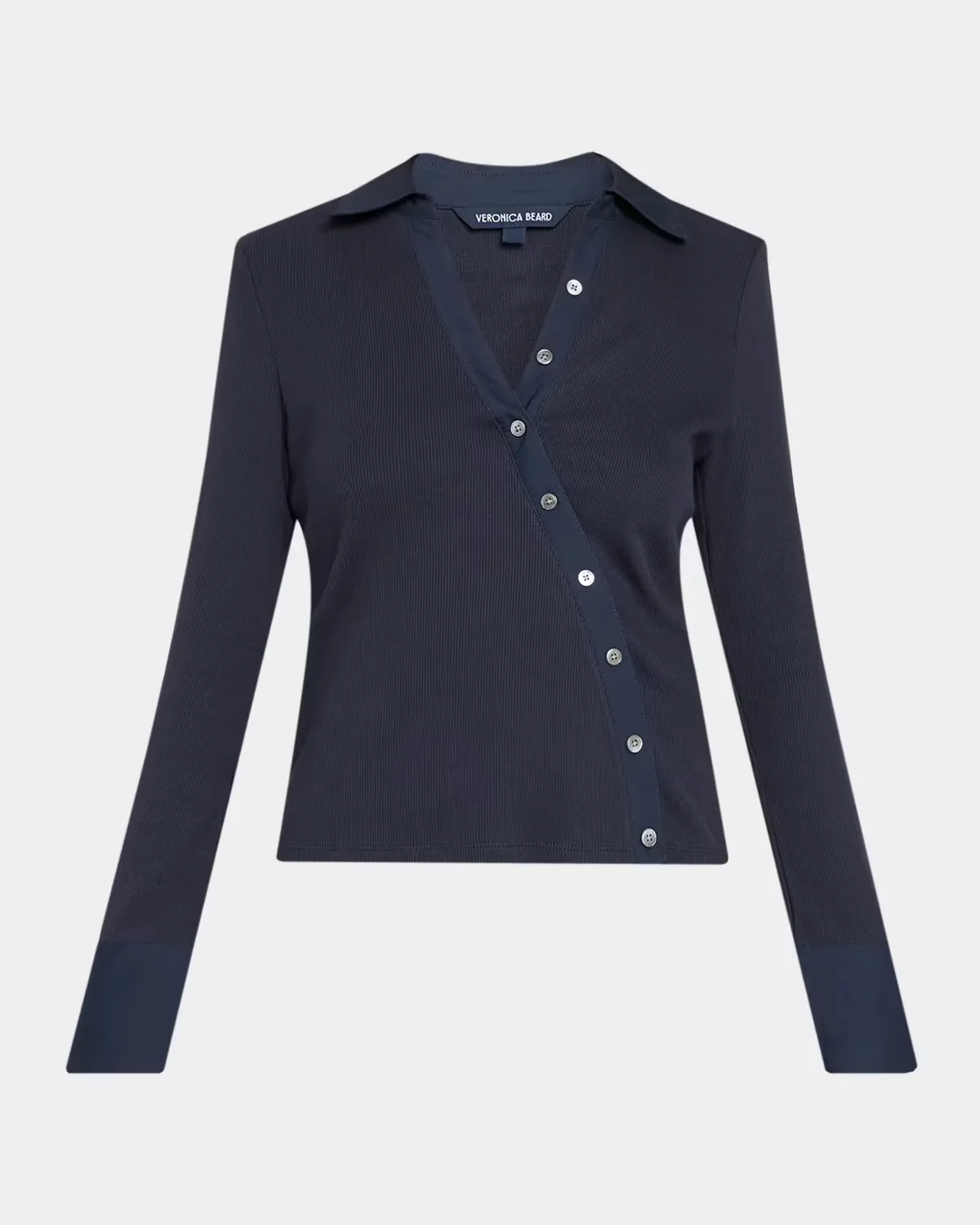 Brenner Asymmetric Button-Front Top by Veronica Beard