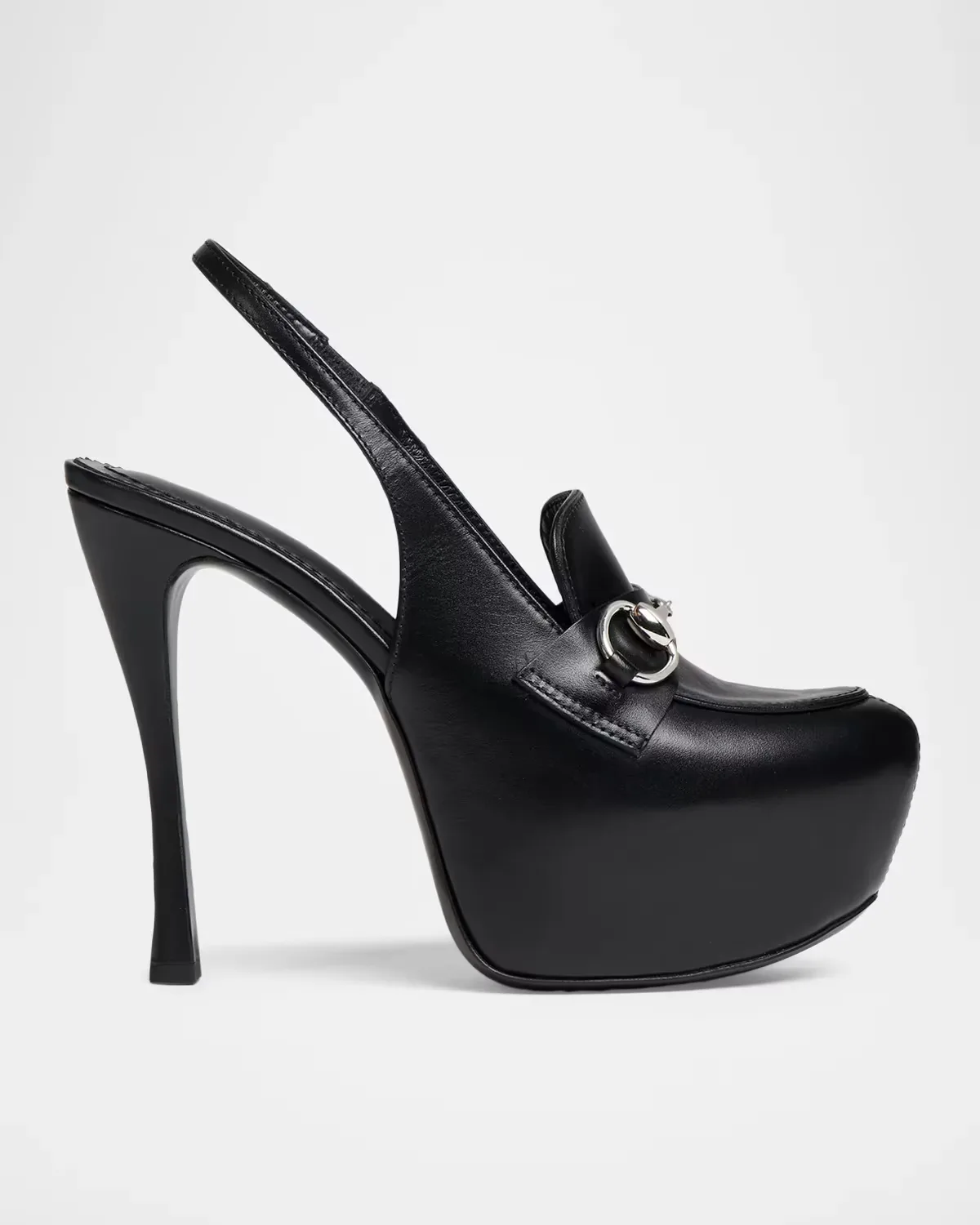Fame Leather Platform Slingback Pumps by Gucci