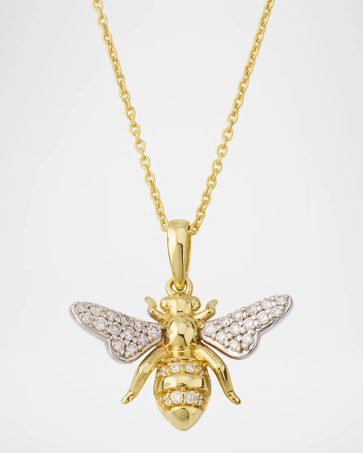 Tiny Treasurers 18K Yellow Gold Diamond Bumblebee Necklace by Roberto Coin