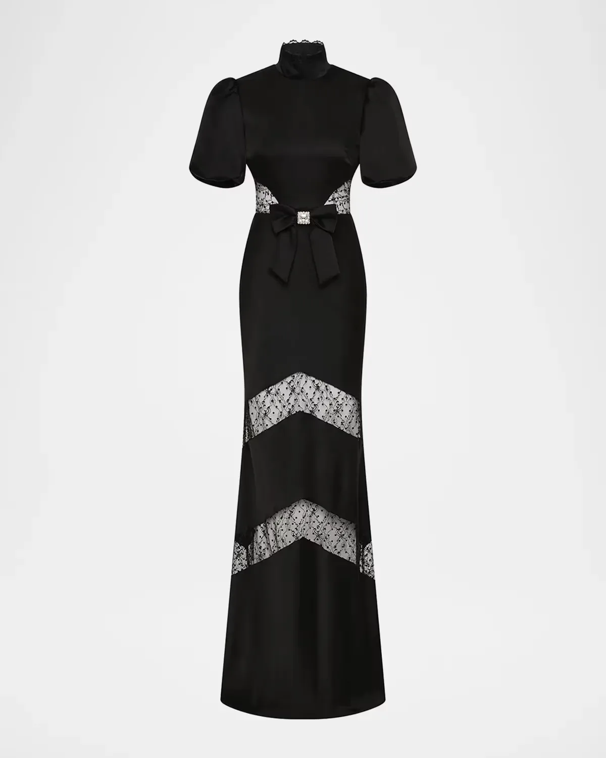 Noire Lace Column Gown by Rebecca Vallance
