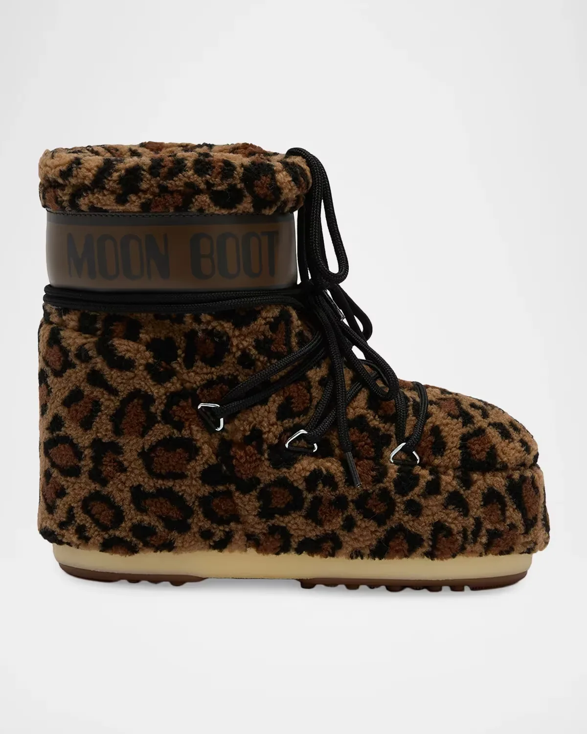 Icon Low Leopard Fleece Snow Boots by Moon Boot