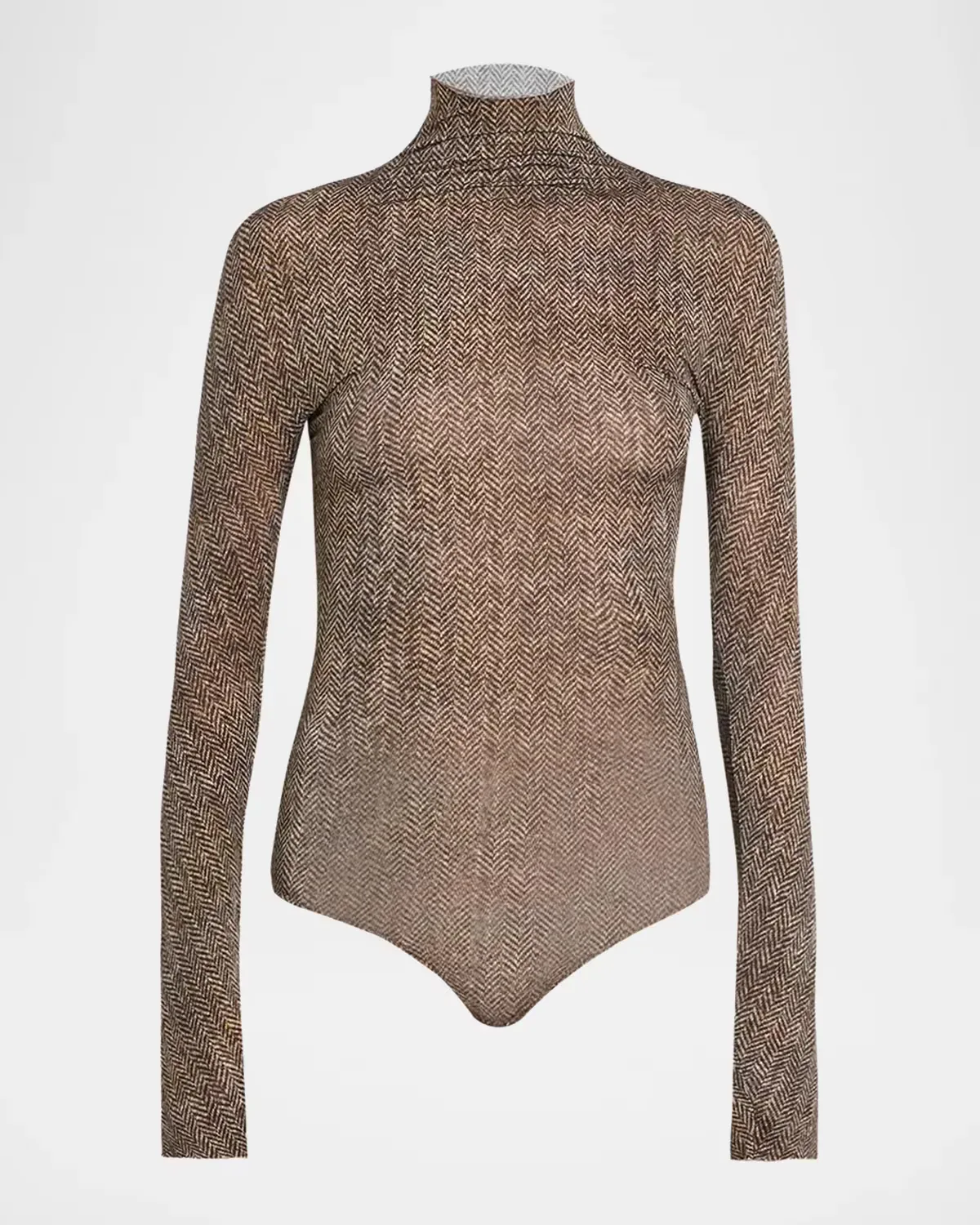 Herringbone Turtleneck Bodysuit by Maison Margiela