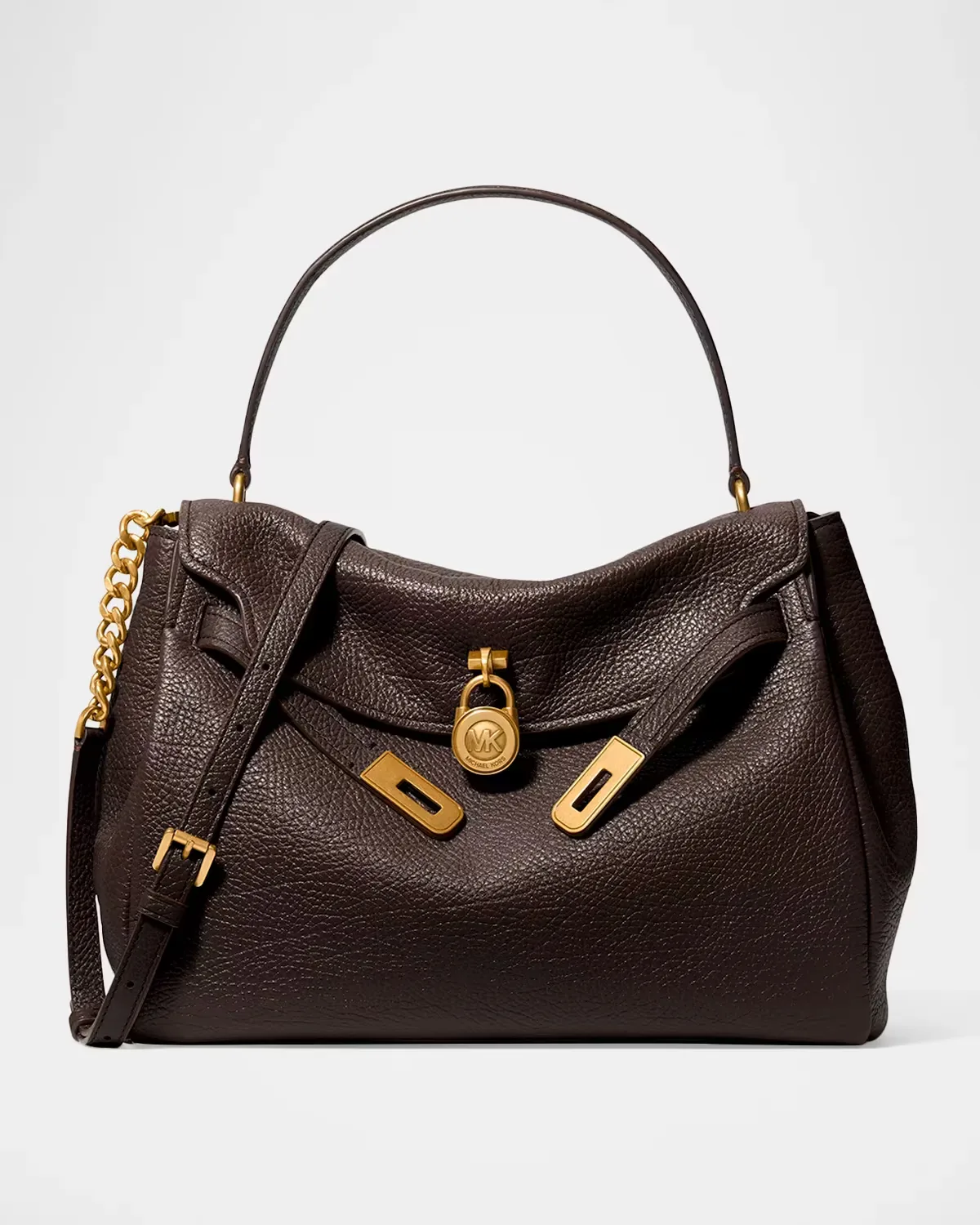 Padlock Leather Top Handle Bag by Michael Kors