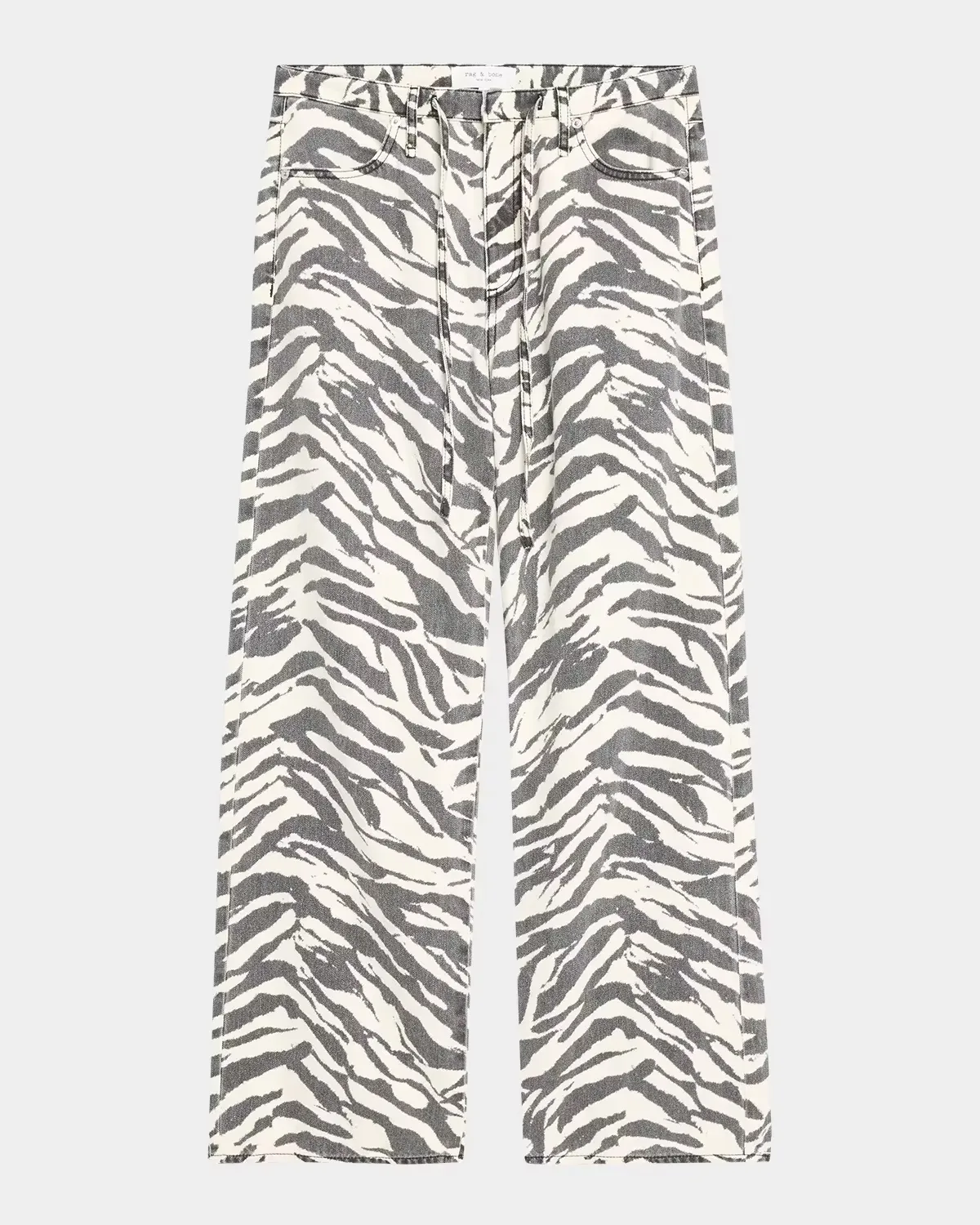 Phoebe Zebra-Printed Drawstring Jeans by rag & bone