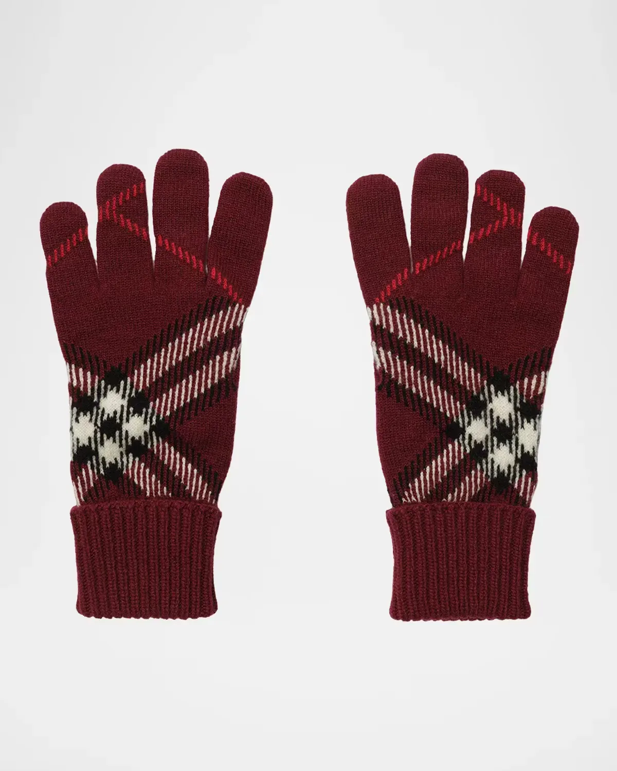 Heritage Check Cashmere-Blend Gloves by Burberry