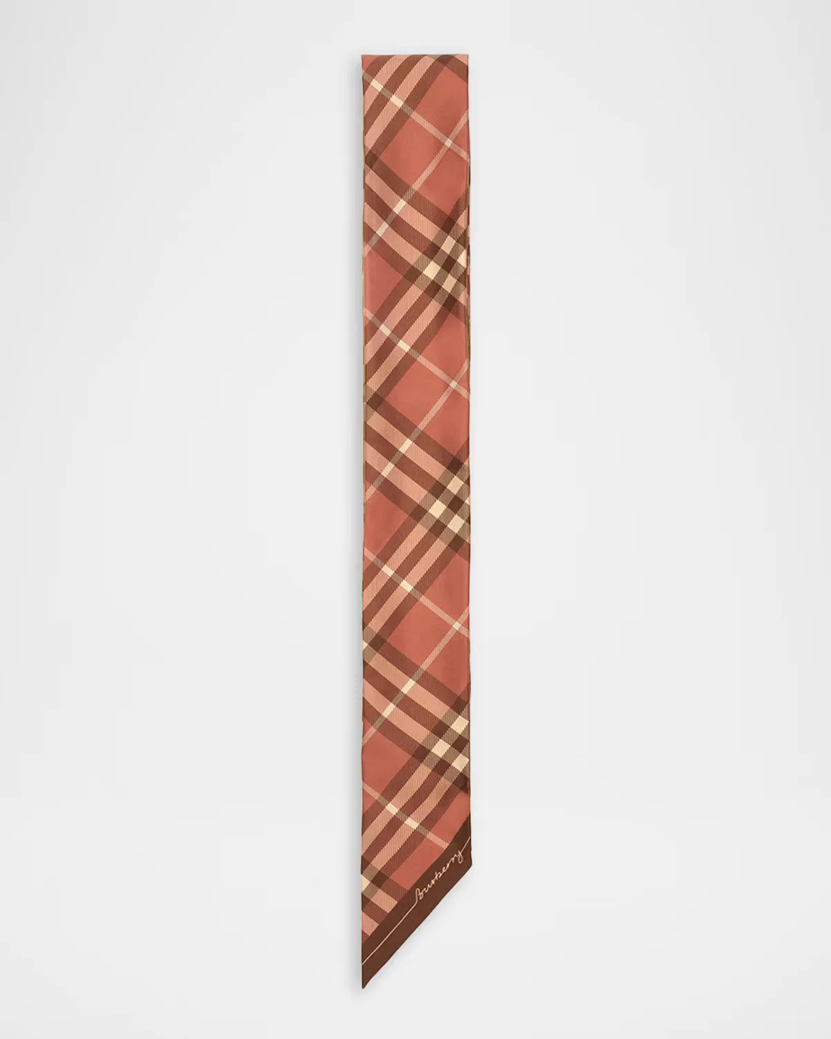 Skinny Contrast Check Silk Scarf by Burberry