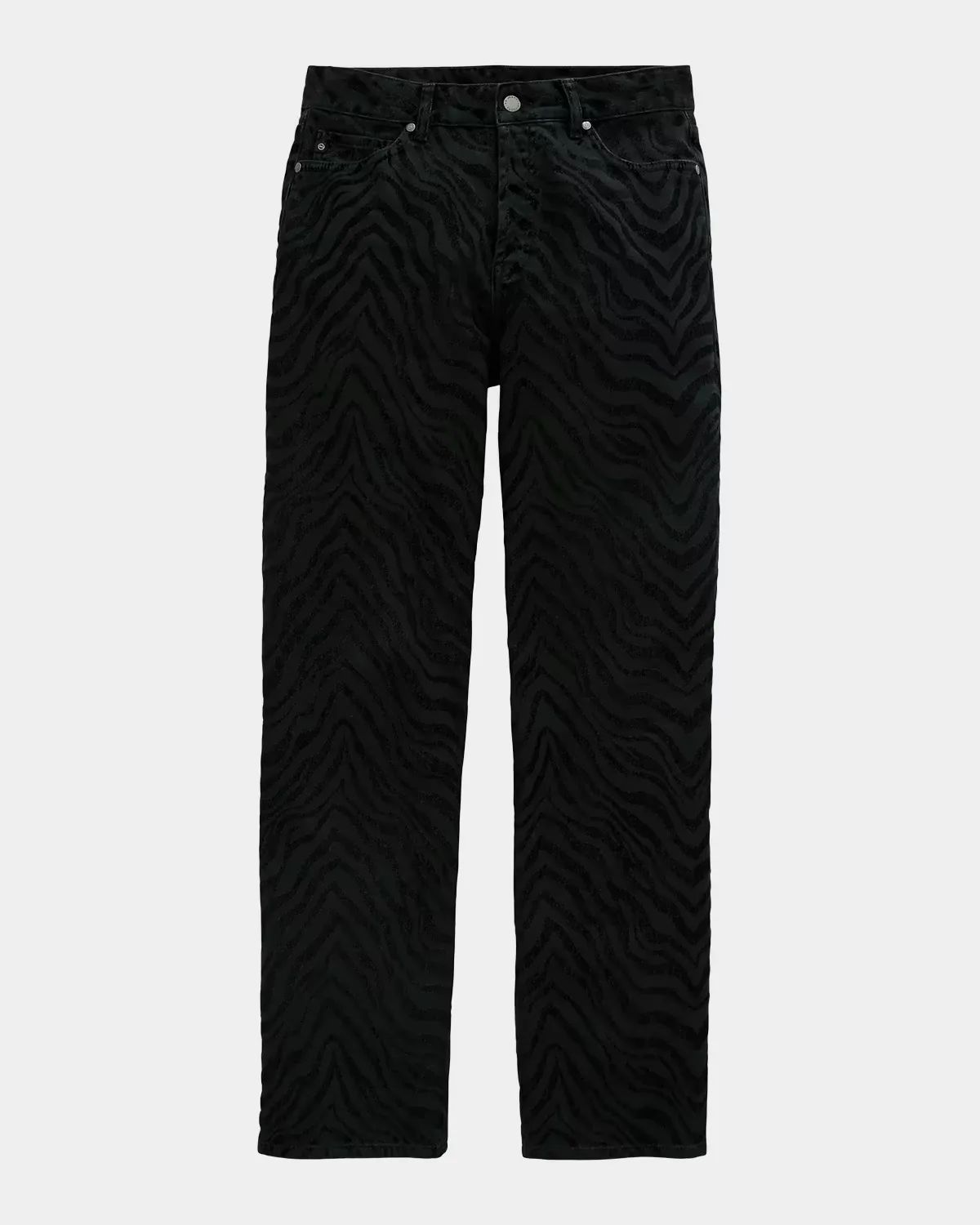 Billie Zebra-Print Straight-Leg Jeans by AG