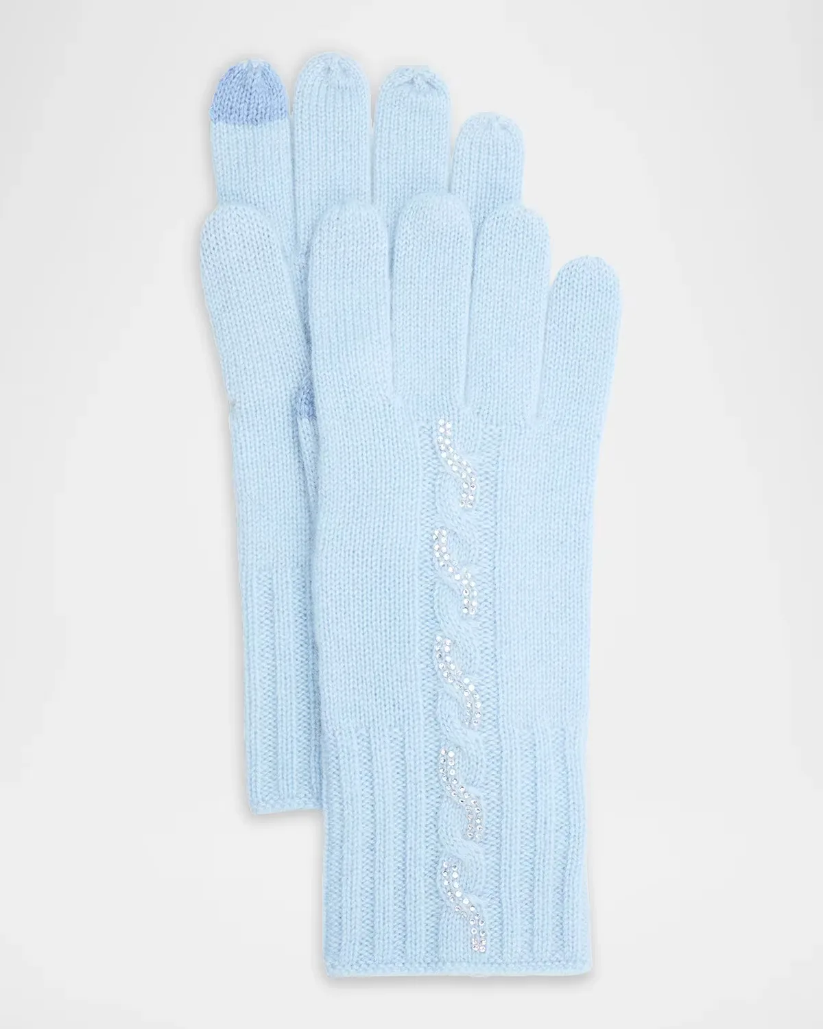 Embellished Cashmere Touchscreen Gloves by Sofia Cashmere