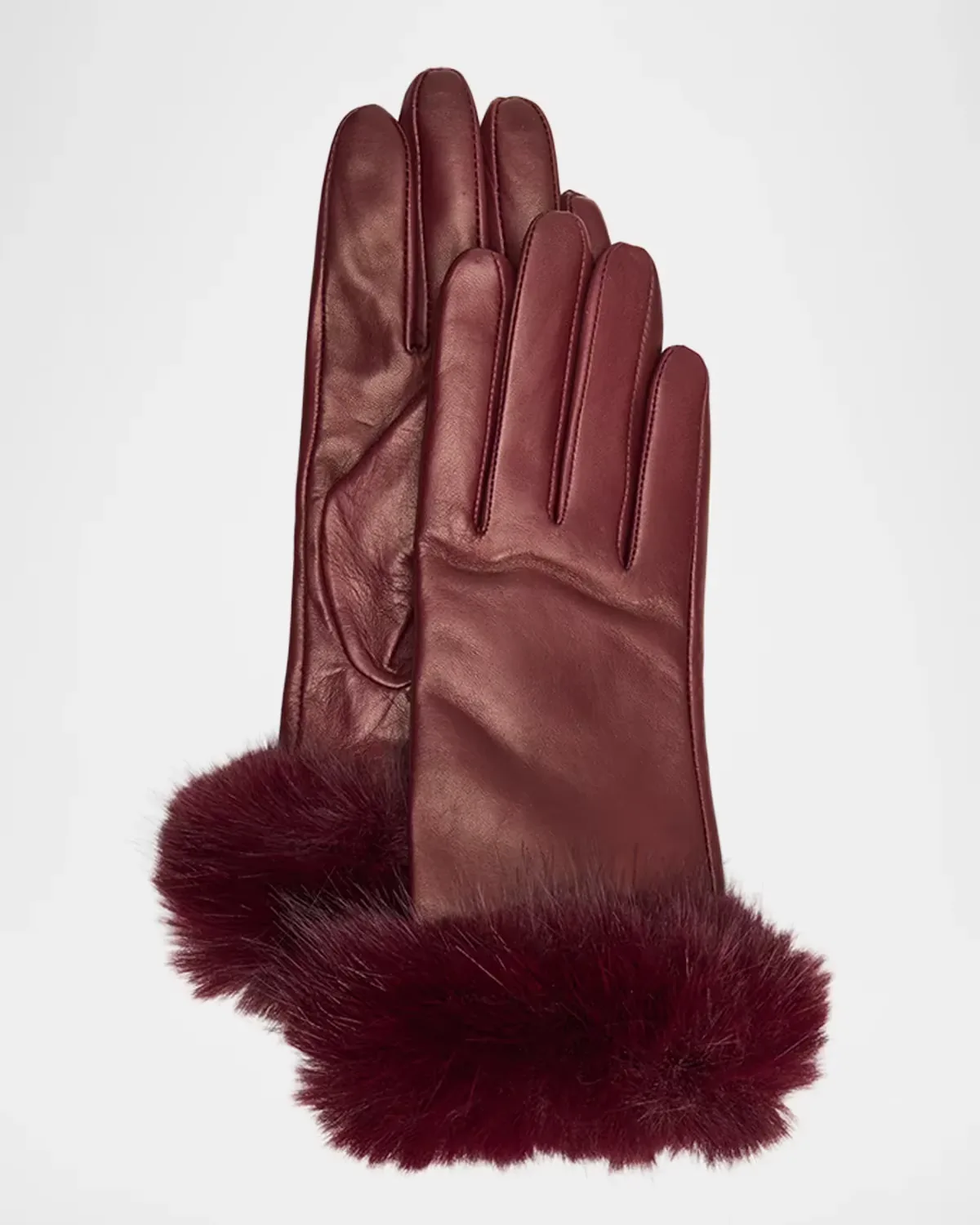 Faux-Fur Leather Gloves by Sofia Cashmere
