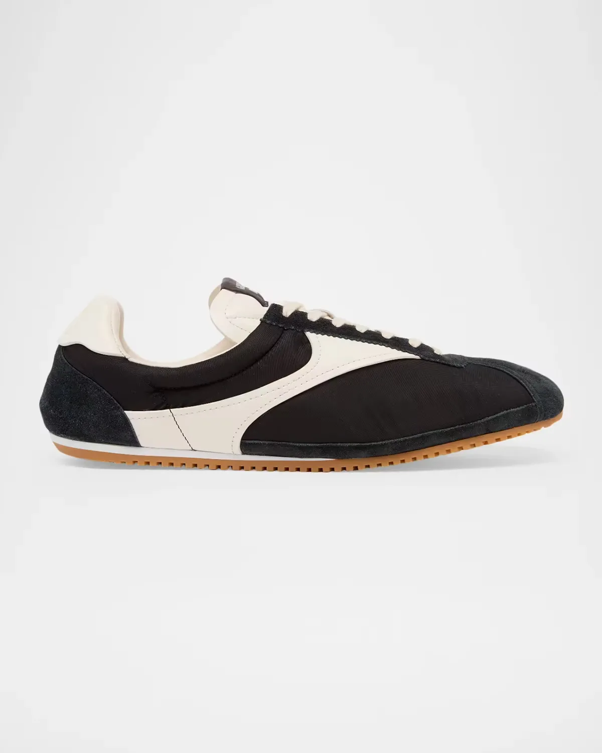 Shot Nylon and Leather T-Toe Sneakers