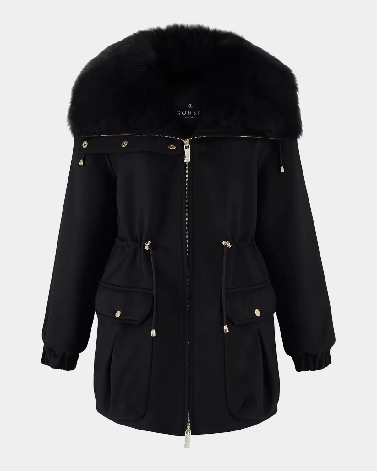Jacket with Detachable Shearling Collar