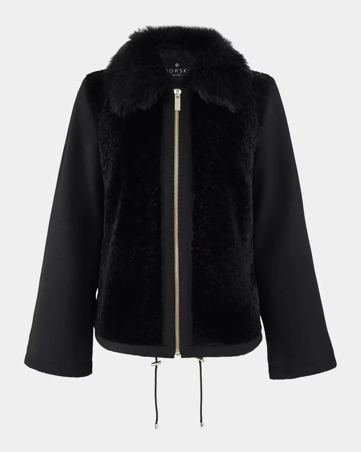 Wool Jacket with Shearling Front and Collar by Gorski