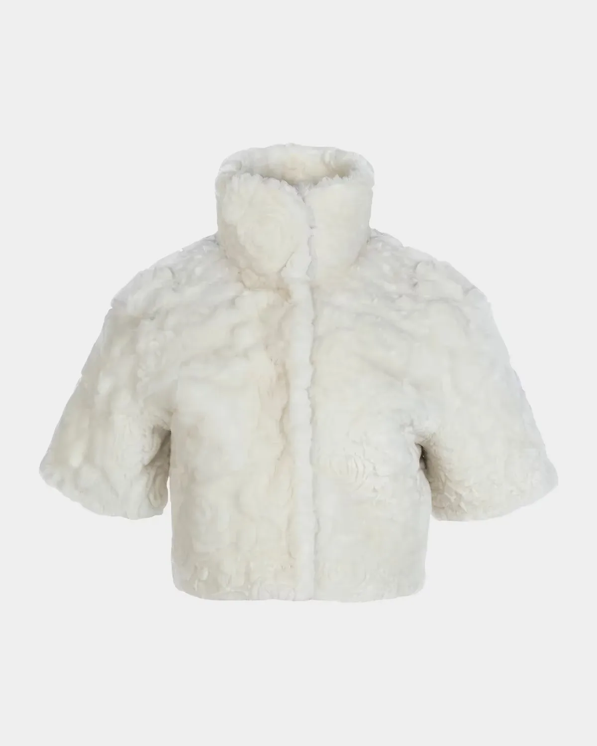 Select Rose-Print Shearling Bolero by Gorski