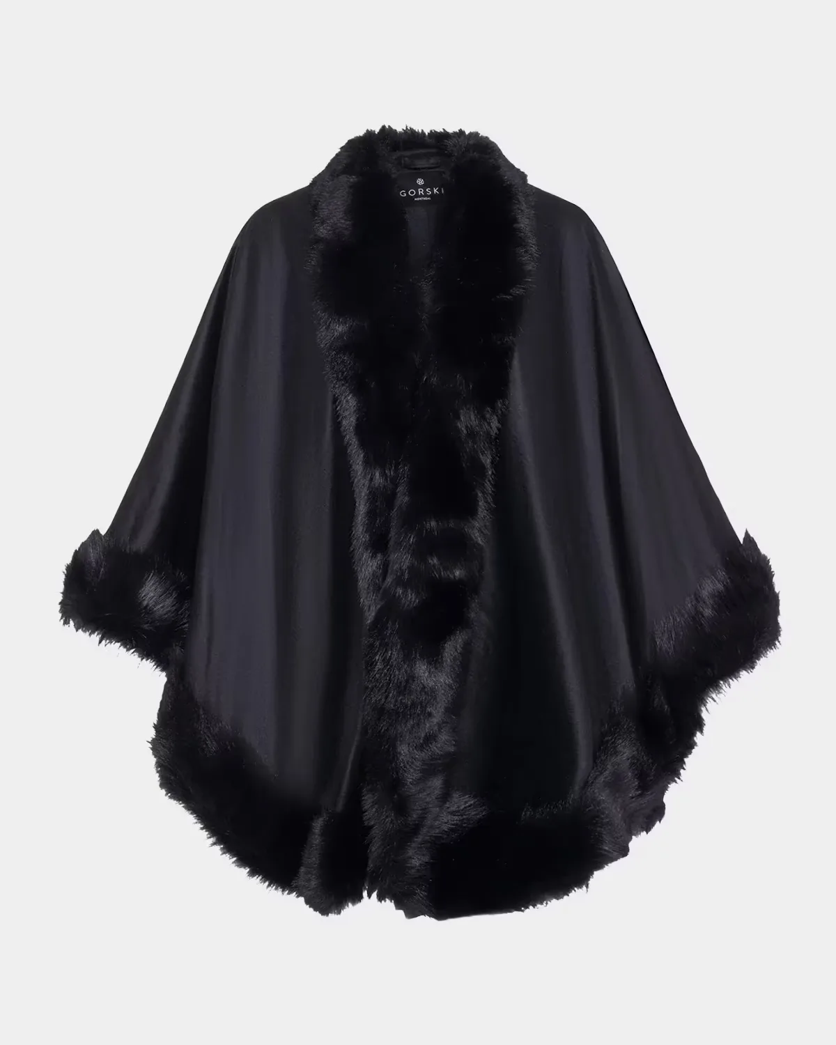 Shearling-Trim Cashmere Cape by Gorski