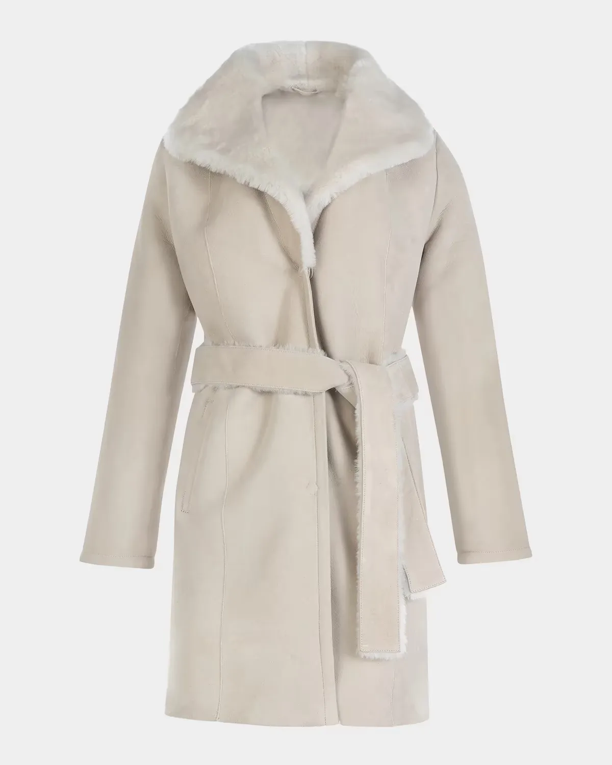 Belted Merino Shearling Coat by Gorski