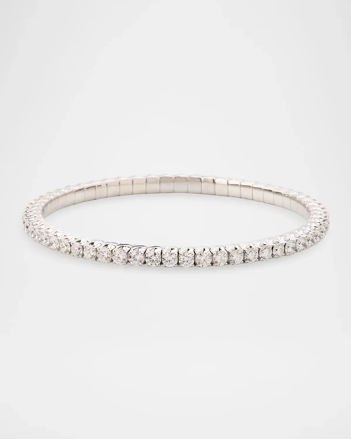 18K White Gold Xpandable Classic Diamond Bracelet, 6.25tcw