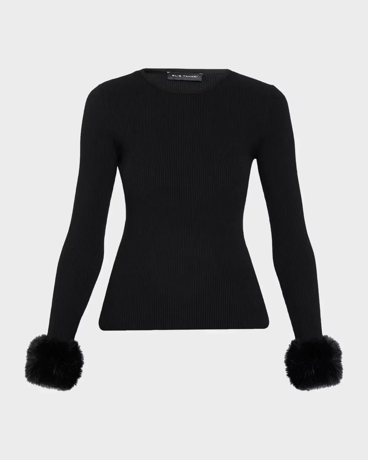 The Savannah Faux Fur-Cuff Sweater by Elie Tahari
