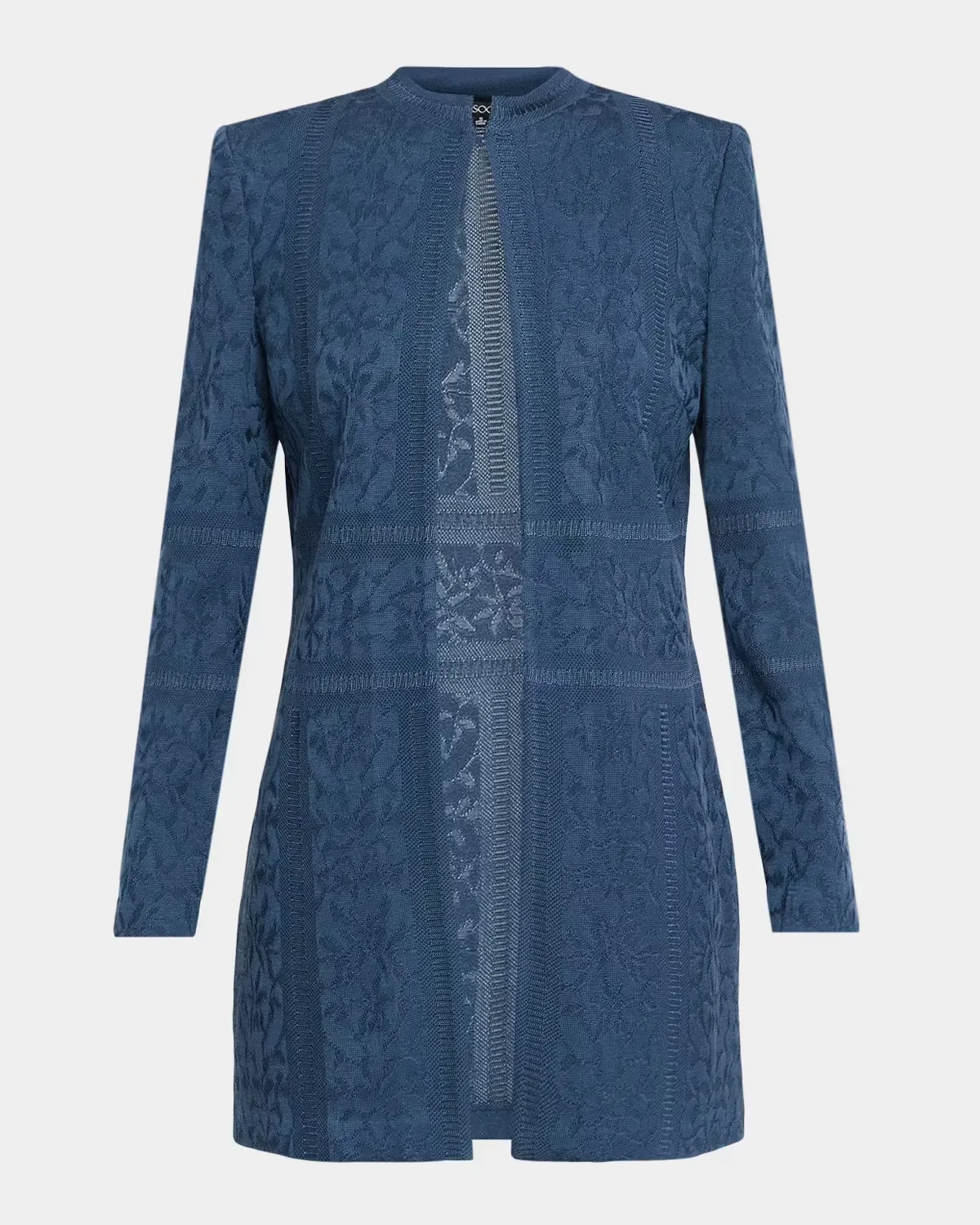 Floral Jacquard Open Jacket by Misook