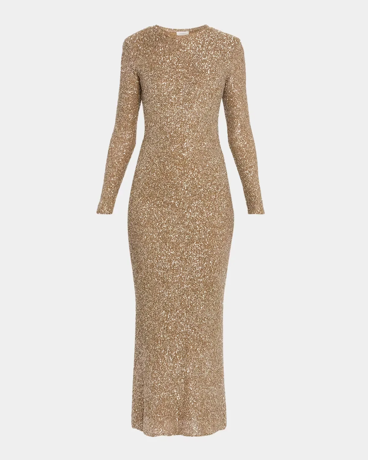 Maille Sequin Knit Long-Sleeve Midi Dress by Saint Laurent