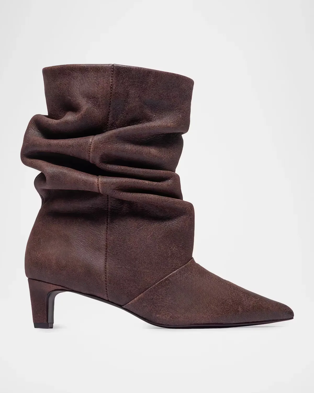 45mm Etta Slouched Suede Mid-Calf Boots
