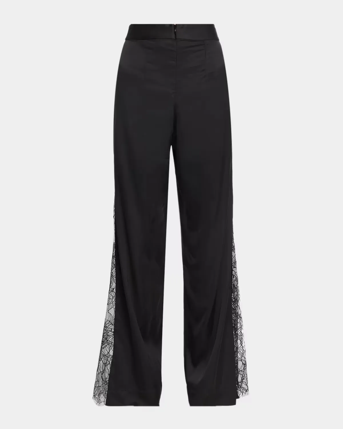 Deacon Lace-Insert Satin Pants by JBQ