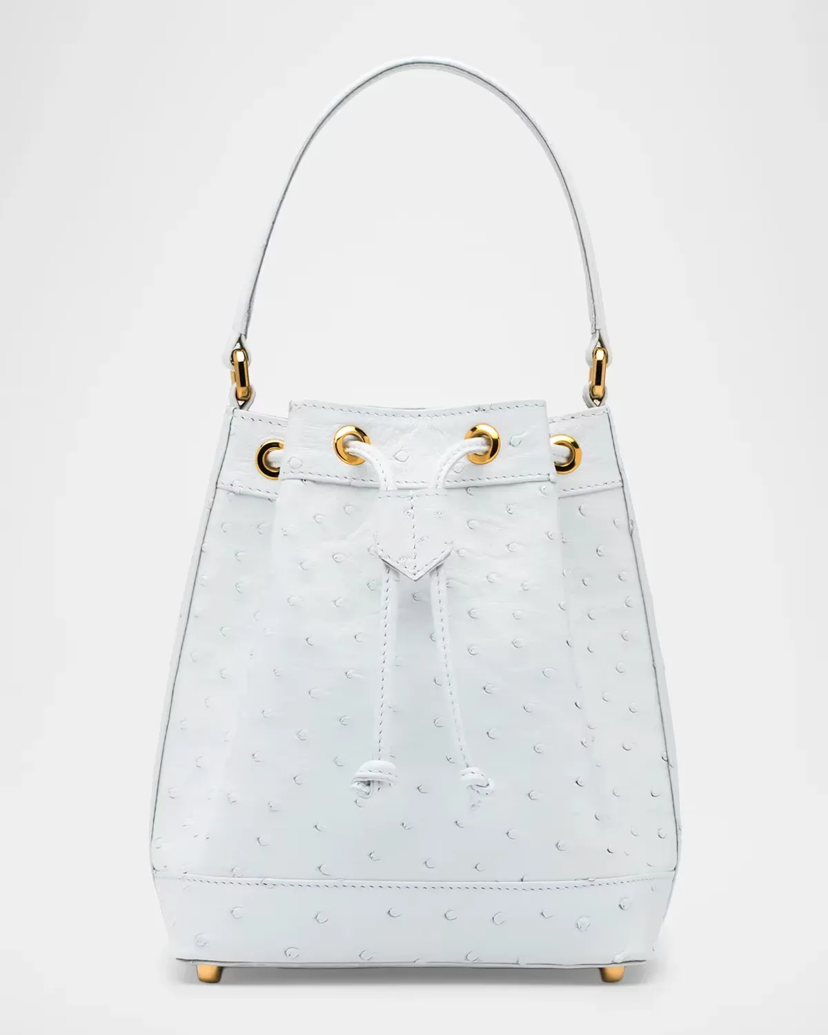 Isla Drawstring Ostrich Leather Tote Bag by Lana