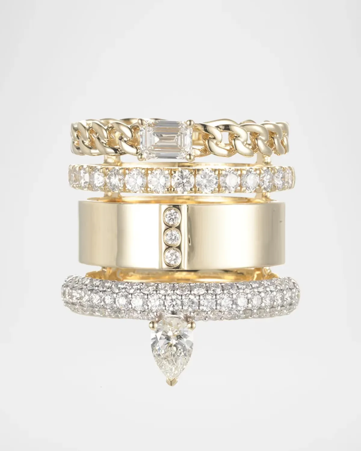 The Type Stack Pave Diamond Ring by TYPE JEWELRY