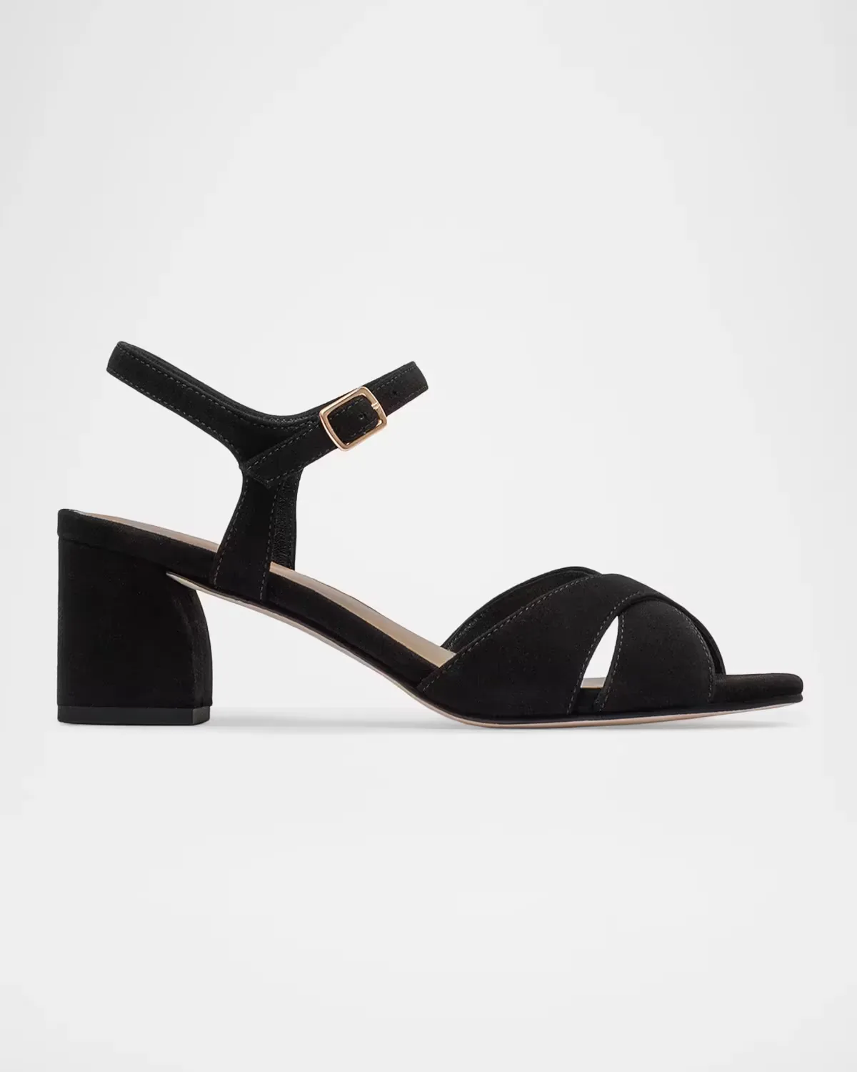 50mm Ginni Suede Ankle-Strap Sandals