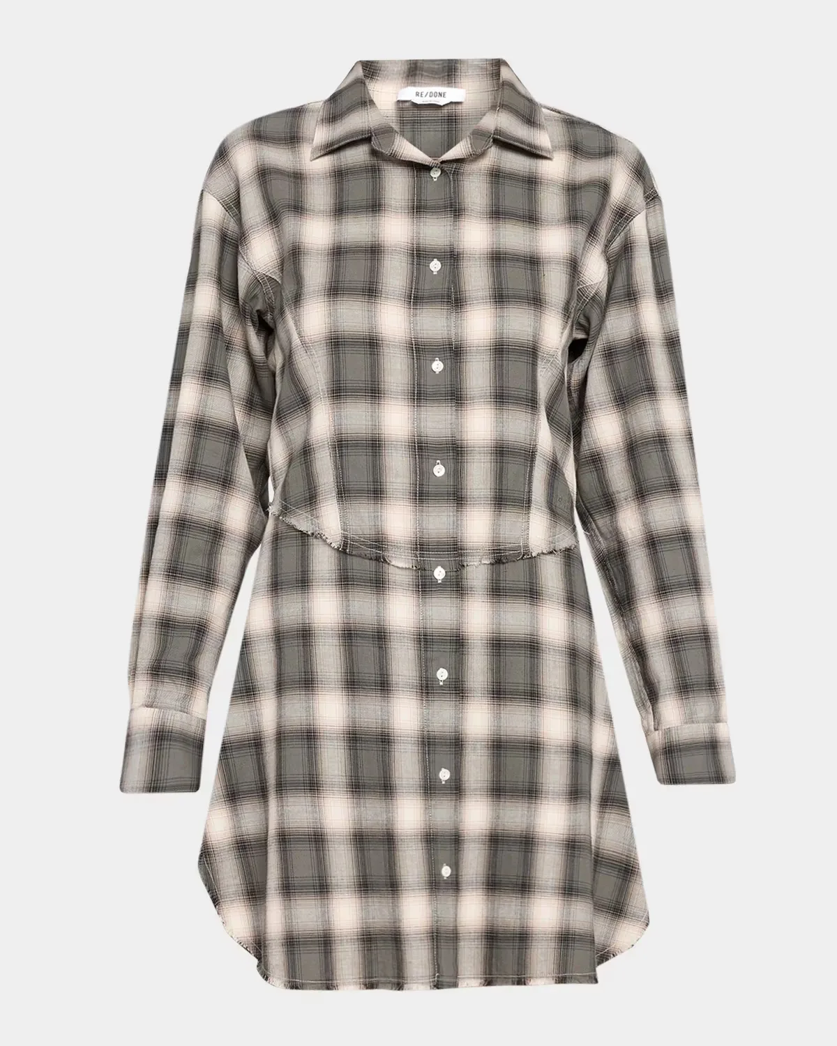 Agnes Plaid Cotton Mini Dress by Re/Done