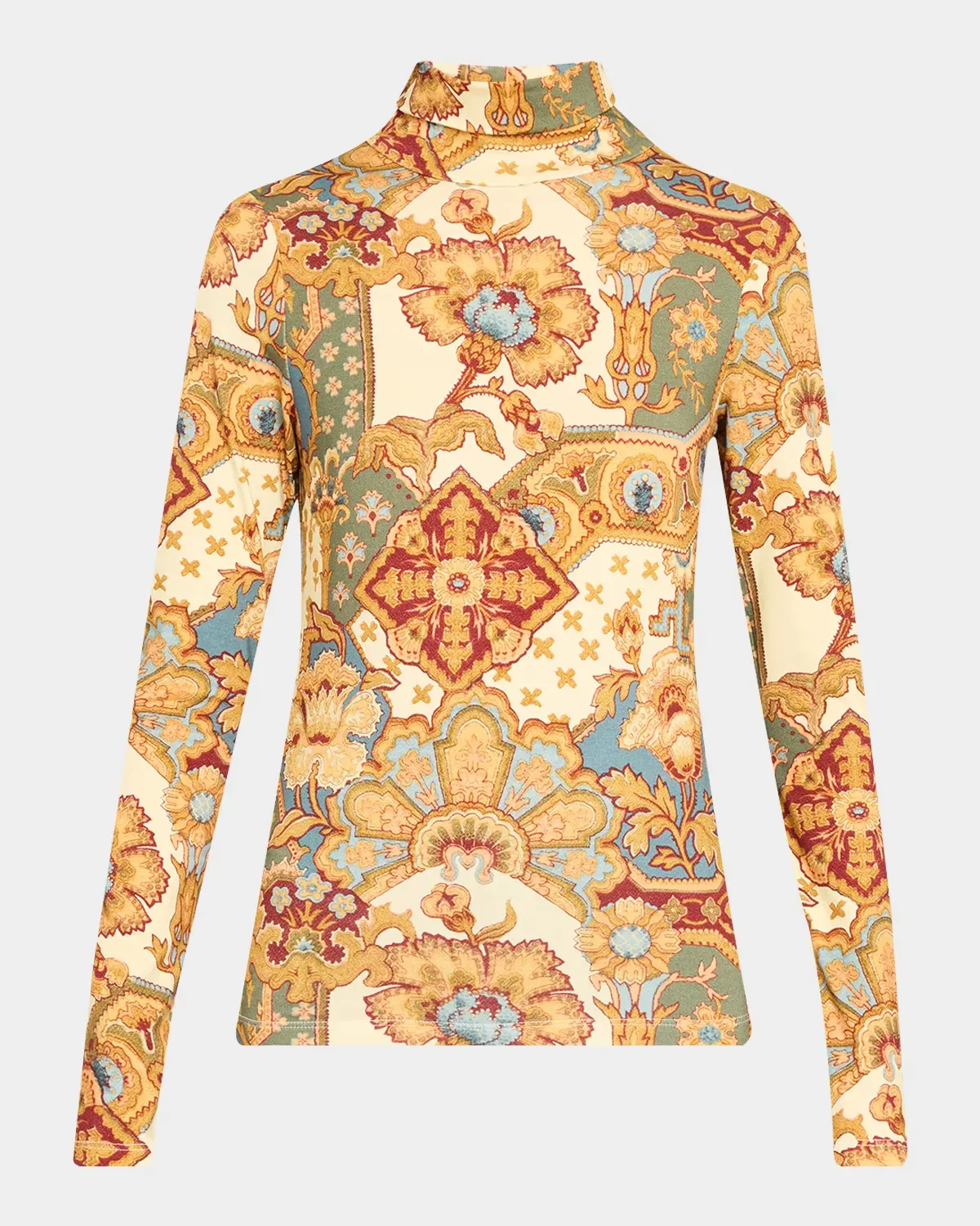 Piper Printed Cotton Turtleneck Top by Cara Cara
