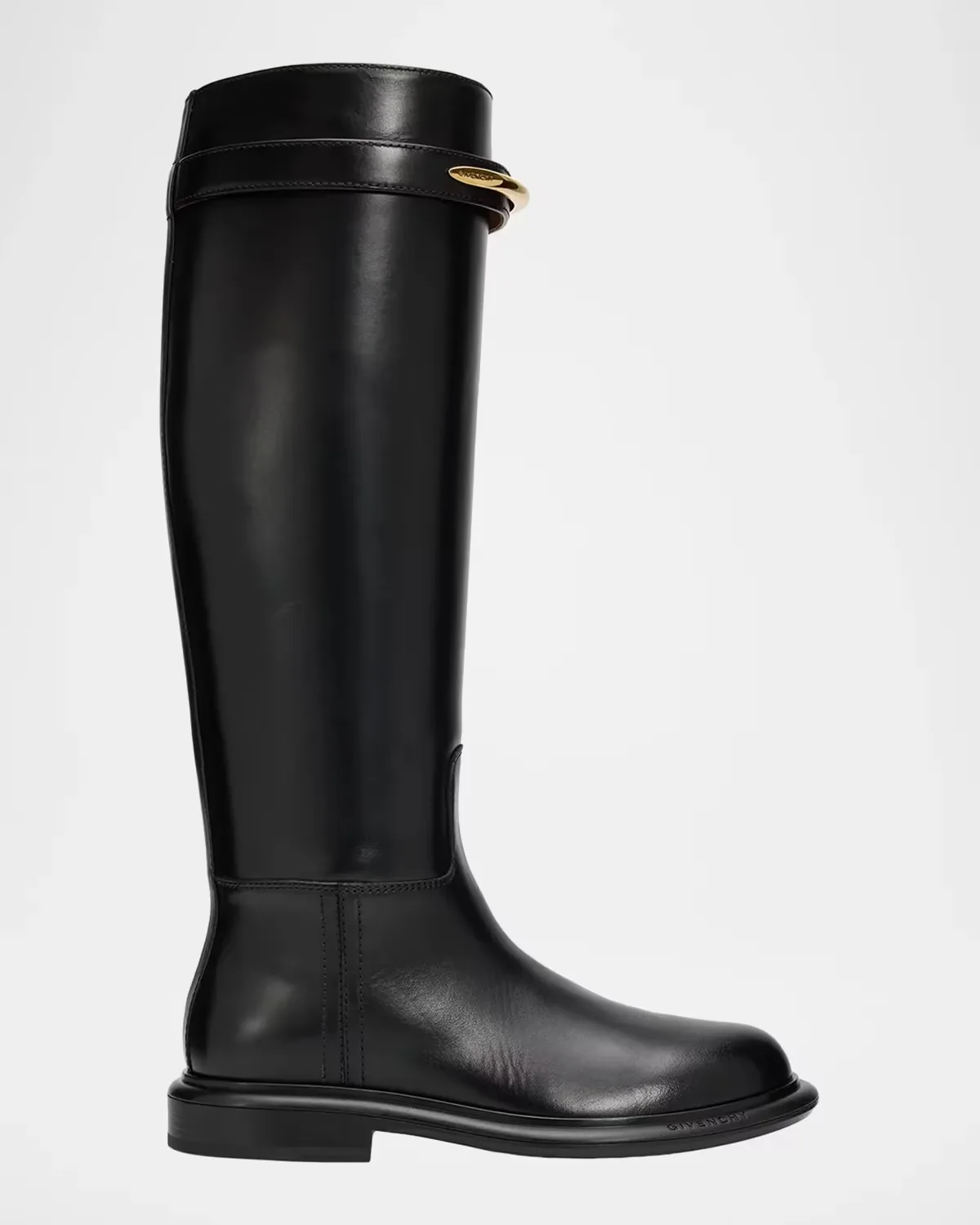 Pinch Leather Knee-High Riding Boots by GIVENCHY