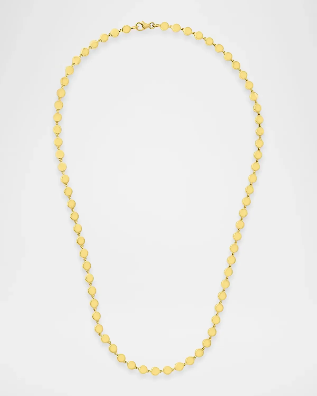 18K Yellow Gold Mini Circle Link Necklace, 15"