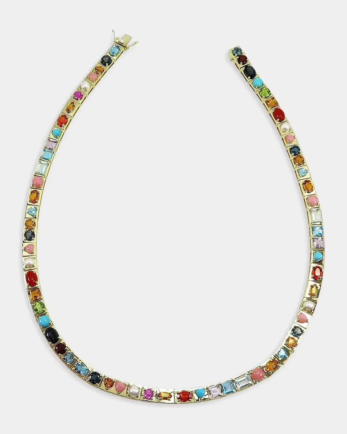 14K Yellow Gold LEGGO XL Multi Stone Necklace