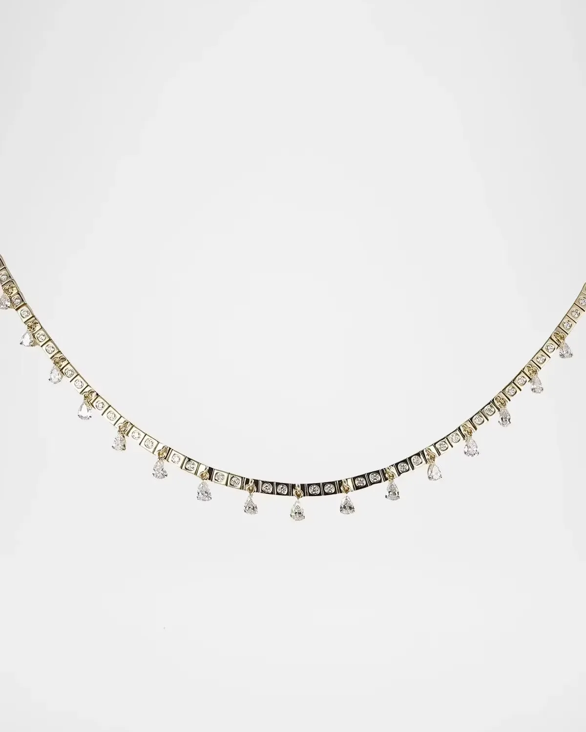 14K LEGGO Fringe Baby Diamond Tennis Necklace by TYPE JEWELRY