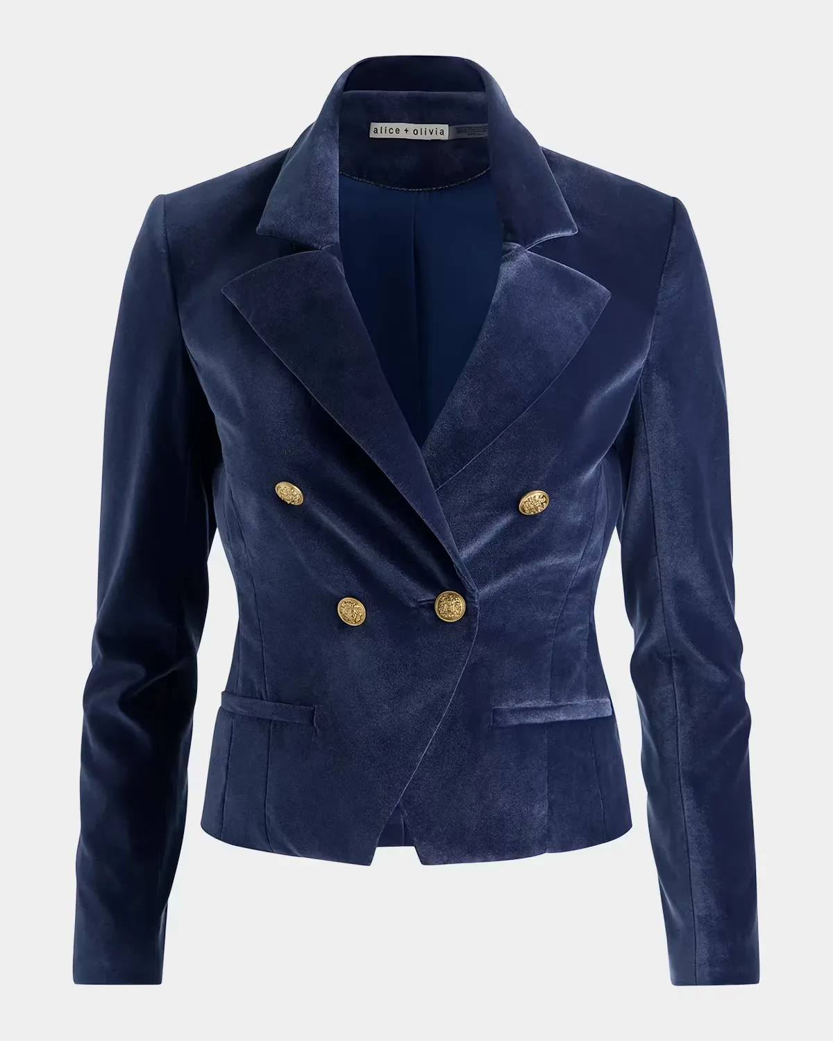 Saddle Velvet Double-Breasted Blazer by Alice + Olivia