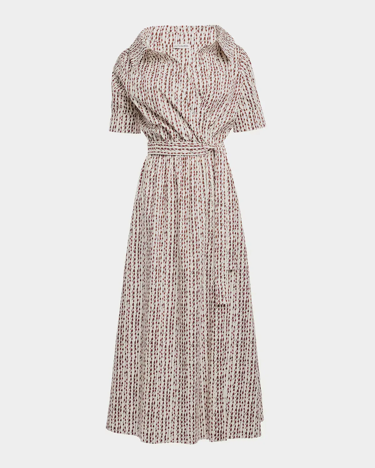 Lydia Abstract-Print Waist-Tie Midi Shirtdress by Altuzarra