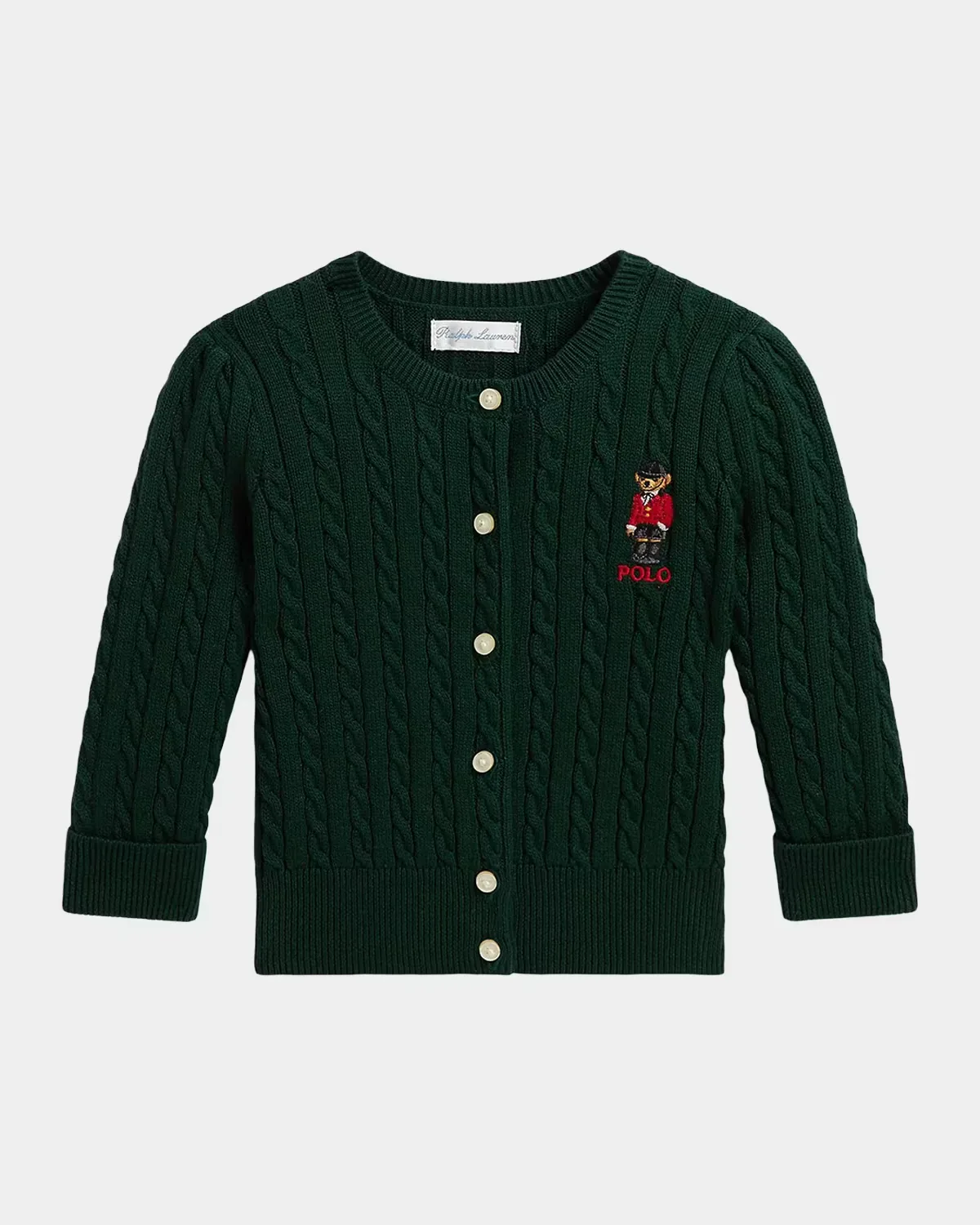 Polo Bear Mini-Cable-Knit Cotton Cardigan by Polo Ralph Lauren