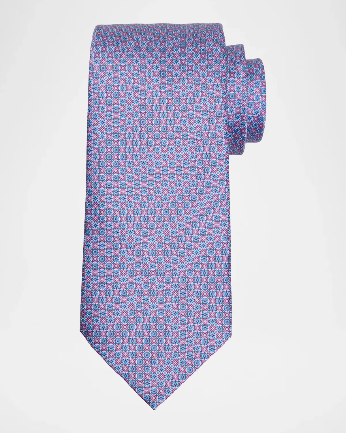Micro-Alternating Geometric Silk Tie by Stefano Ricci