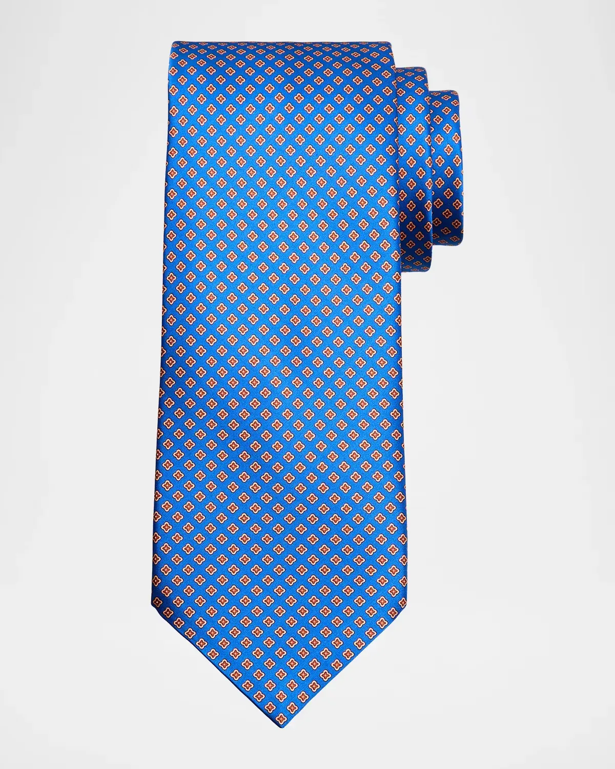 Square-Print Silk Tie