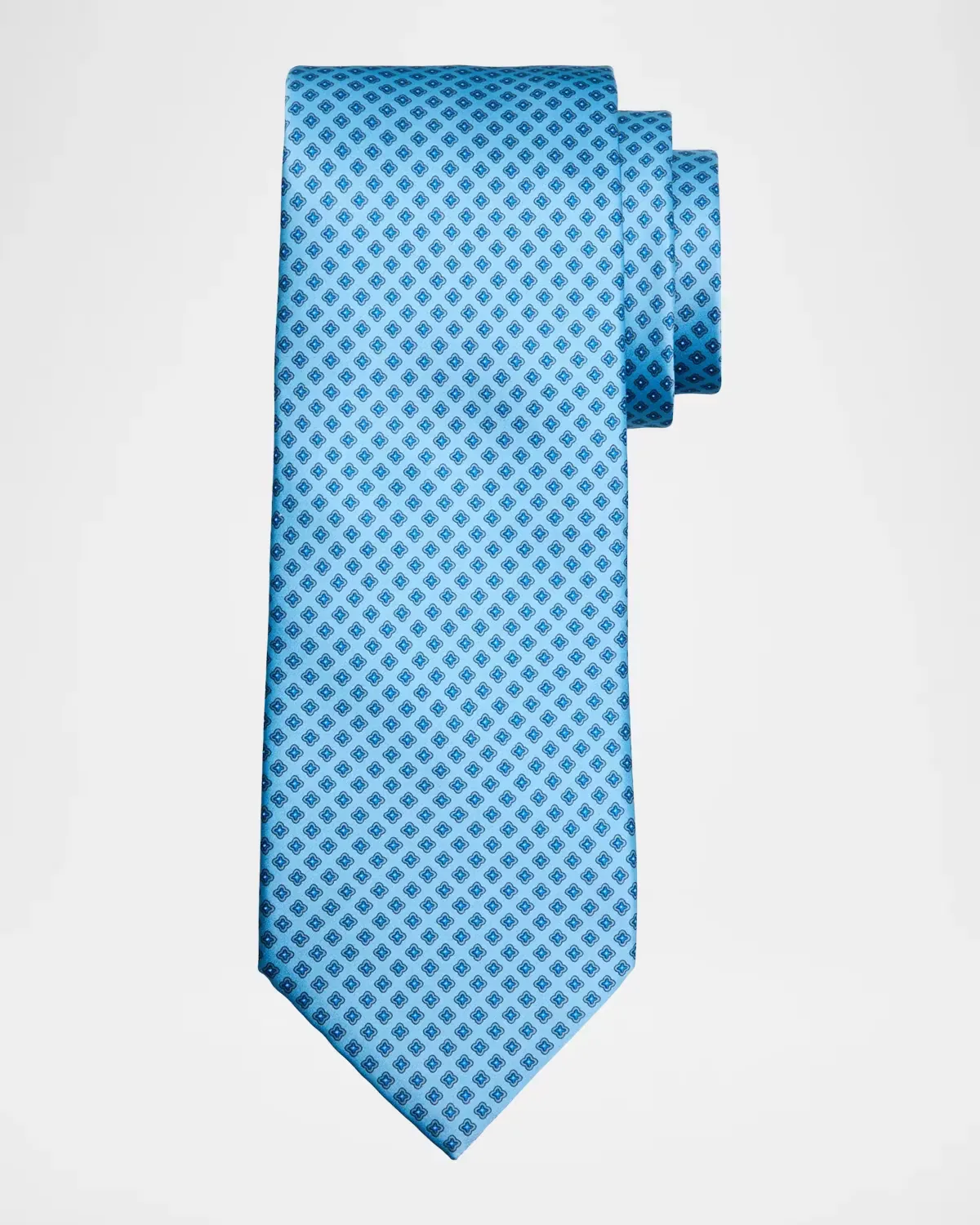 Square-Print Silk Tie