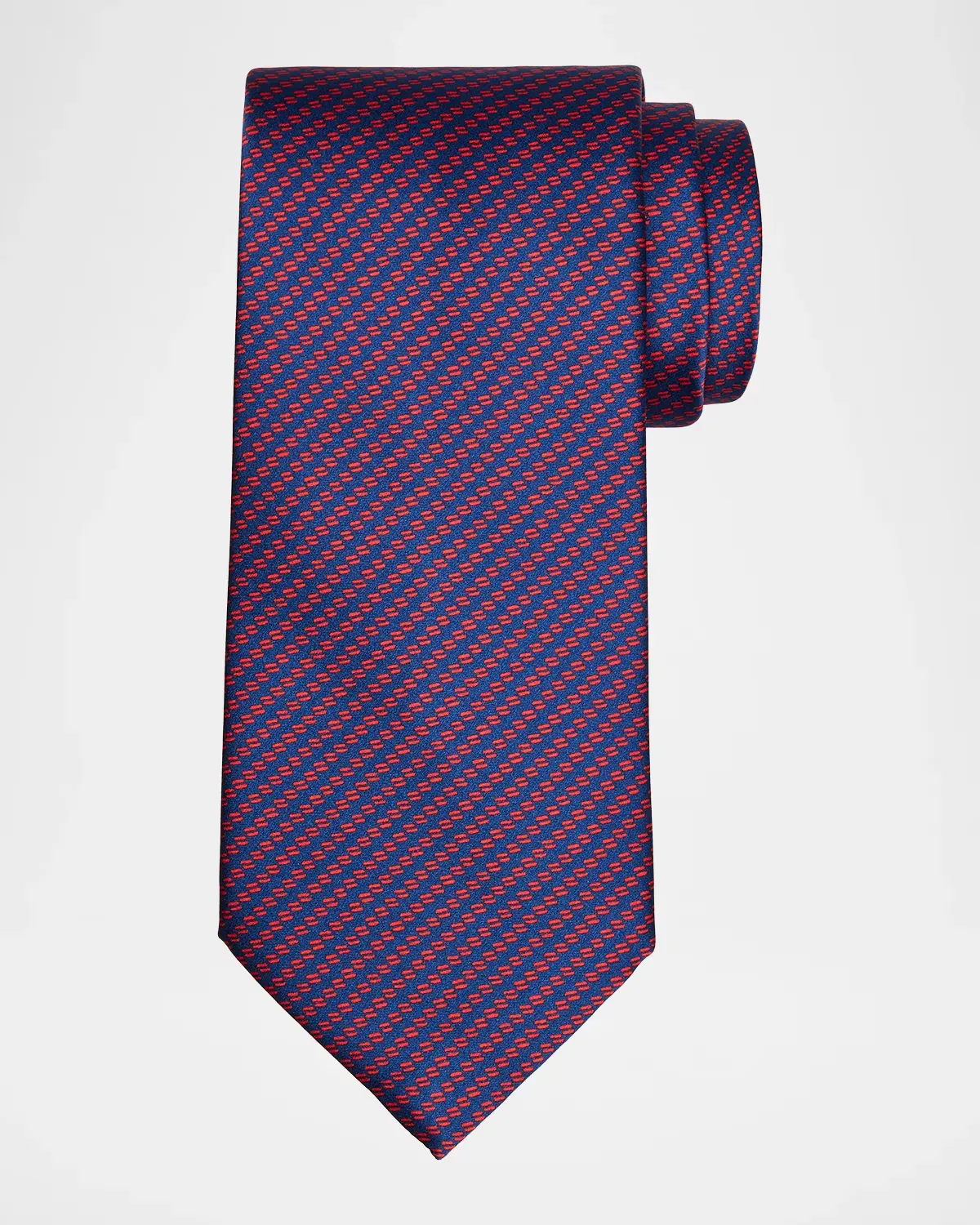 Dashed Line-Print Silk Tie by Stefano Ricci