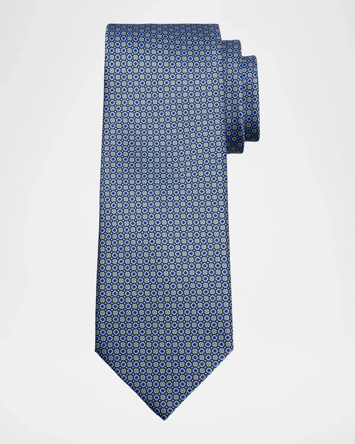 Micro-Alternating Geometric Silk Tie